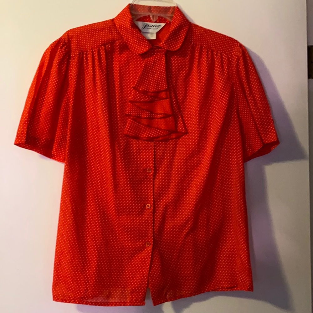 Vintage Red and White Polka Dot Blouse